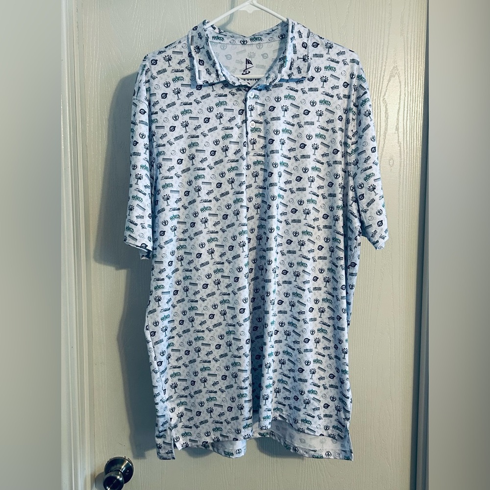 Style Driver | Classic Blue Patterned Polo Shirt | Size XL